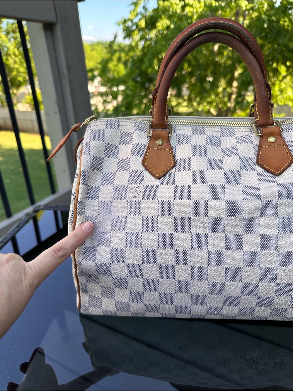 Louis Vuitton Speedy 30 in Azure Damier - Picture 3 of 11